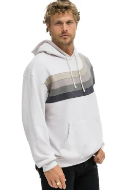 Hoodies | Hoodies | Aviator Nation WAVE STRIPE 4 PULLOVER HOODIE RELAXED - DOVE // CHARCOAL DOVE//CHARCOAL