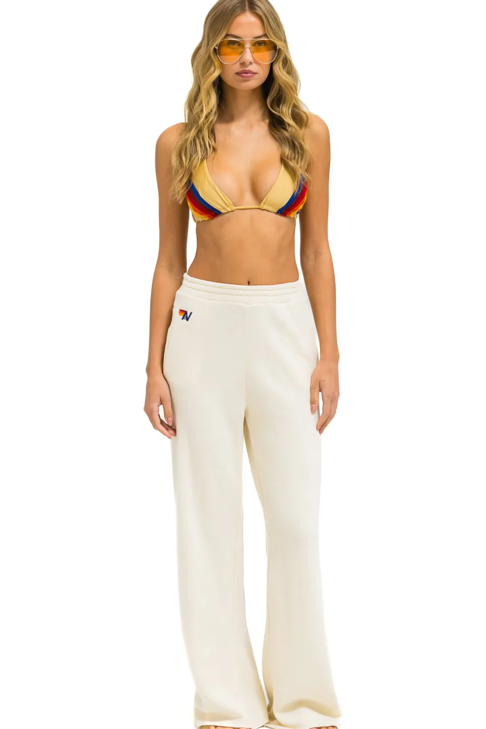 Sweatpants | Aviator Nation WIDE LEG POCKET SWEATPANTS - VINTAGE WHITE VINTAGEWHITE