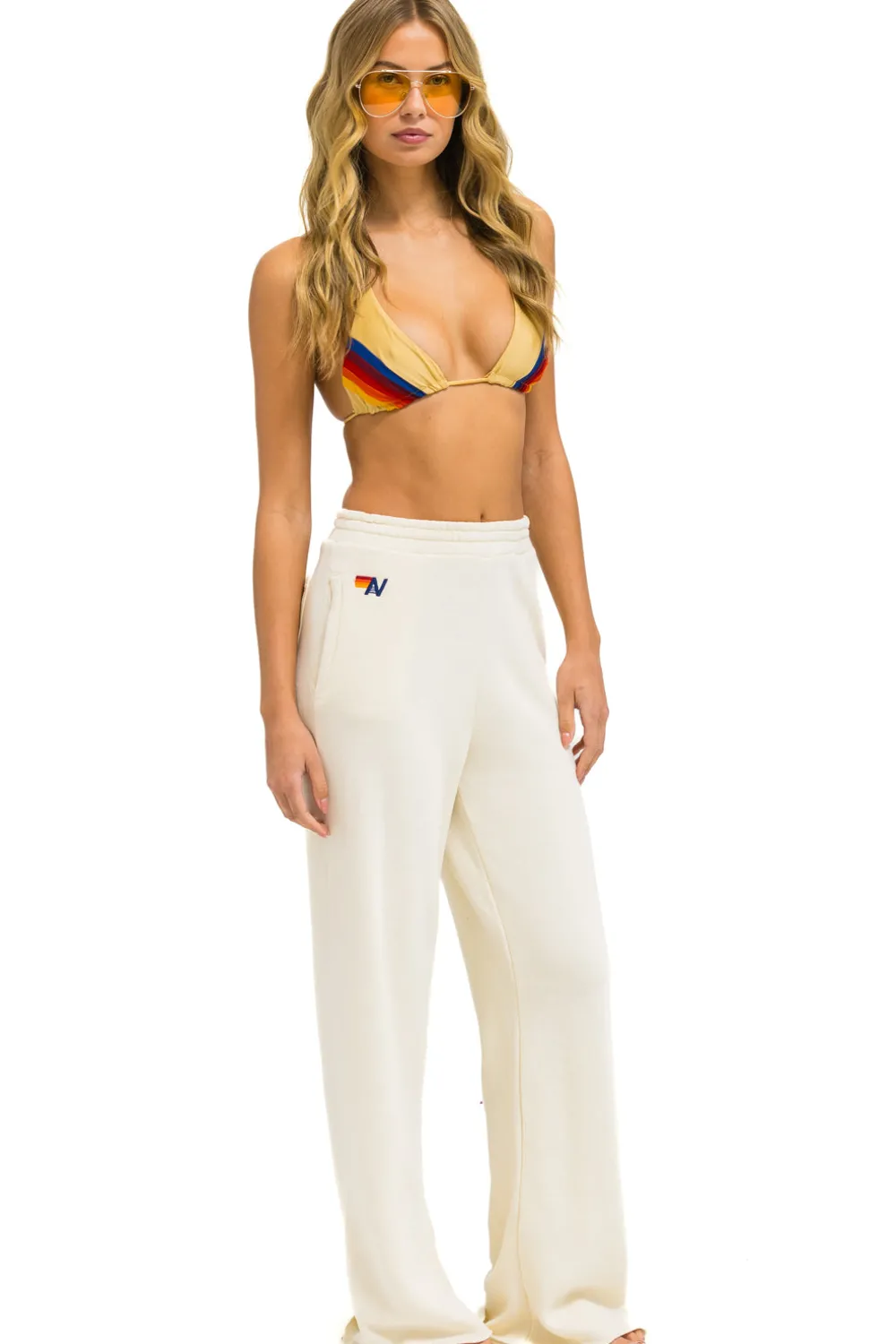 Sweatpants | Aviator Nation WIDE LEG POCKET SWEATPANTS - VINTAGE WHITE VINTAGEWHITE