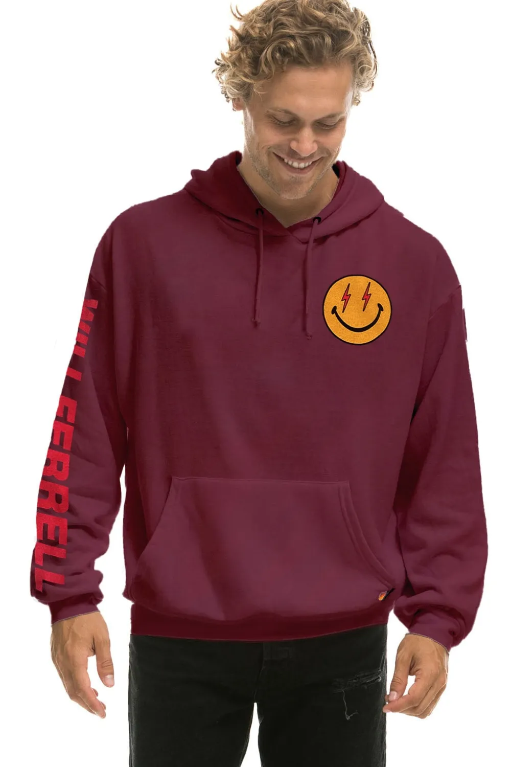 Hoodies | Collab Merchandise | Aviator Nation WILL FERRELL 2023 RELAXED PULLOVER HOODIE - PLUM