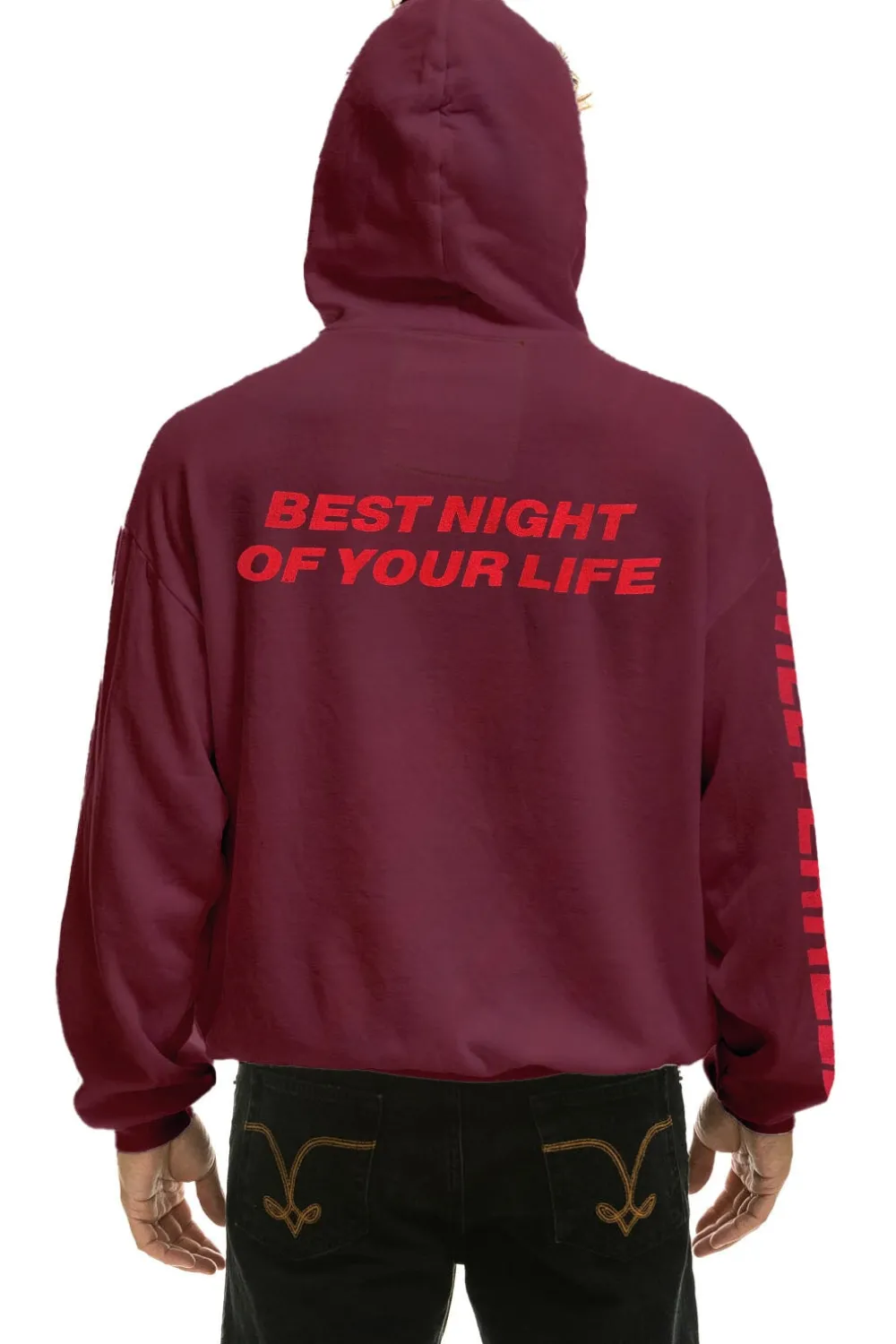 Hoodies | Collab Merchandise | Aviator Nation WILL FERRELL 2023 RELAXED PULLOVER HOODIE - PLUM