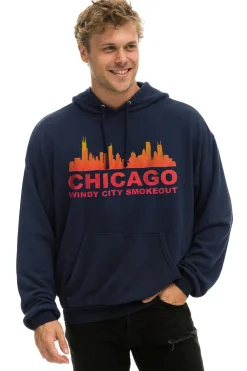 Hoodies | Collab Merchandise | Aviator Nation WINDY CITY SMOKEOUT 2024 PULLOVER HOODIE RELAXED - NAVY