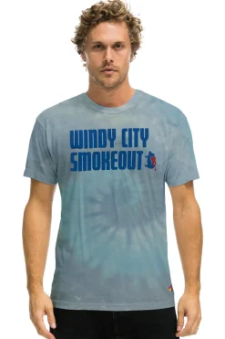 Tees | Collab Merchandise | Aviator Nation WINDY CITY SMOKEOUT 2023 TEE - TIE DYE HEATHER BLUE TIEDYEHEATHERBLUE