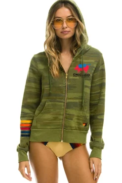 Hoodies | Collab Merchandise | Aviator Nation WINDY CITY SMOKEOUT 2024 ZIP HOODIE - CAMO