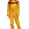 Powder Suits | Aviator Nation WOMEN'S 5 STRIPE SATIN POWDER SUIT - CHAMPAGNE