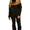 Powder Suits | Aviator Nation WOMEN'S 5 STRIPE SATIN POWDER SUIT - BLACK