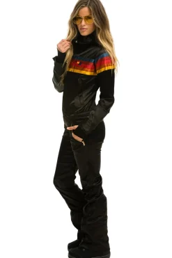 Powder Suits | Aviator Nation WOMEN'S 5 STRIPE SATIN POWDER SUIT - BLACK