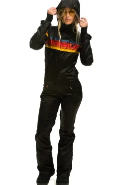 Powder Suits | Aviator Nation WOMEN'S 5 STRIPE SATIN POWDER SUIT - BLACK
