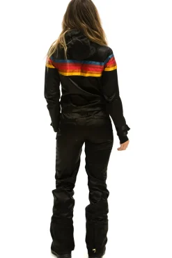 Powder Suits | Aviator Nation WOMEN'S 5 STRIPE SATIN POWDER SUIT - BLACK