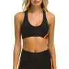 Activewear | Activewear | Aviator Nation WOMEN'S 5 STRIPE SPORTS BRA - CHARCOAL