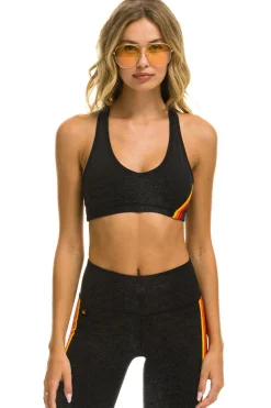 Activewear | Activewear | Aviator Nation WOMEN'S 5 STRIPE SPORTS BRA - CHARCOAL