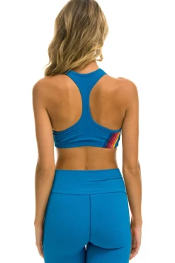Activewear | Activewear | Aviator Nation WOMEN'S 5 STRIPE V-CUT SPORTS BRA - CARRIBEAN