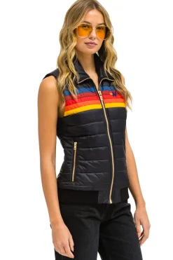 Vests | Aviator Nation WOMEN'S 5 STRIPE VEST - BLACK