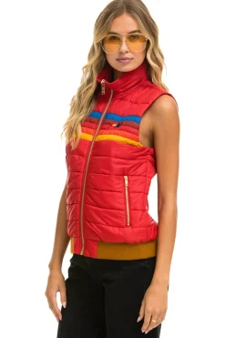 Vests | Aviator Nation WOMEN'S 5 STRIPE VEST - CHERRY