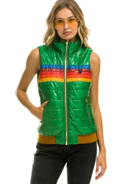Vests | Aviator Nation WOMEN'S 5 STRIPE VEST - GLOSSY AMAZON GLOSSYAMAZON