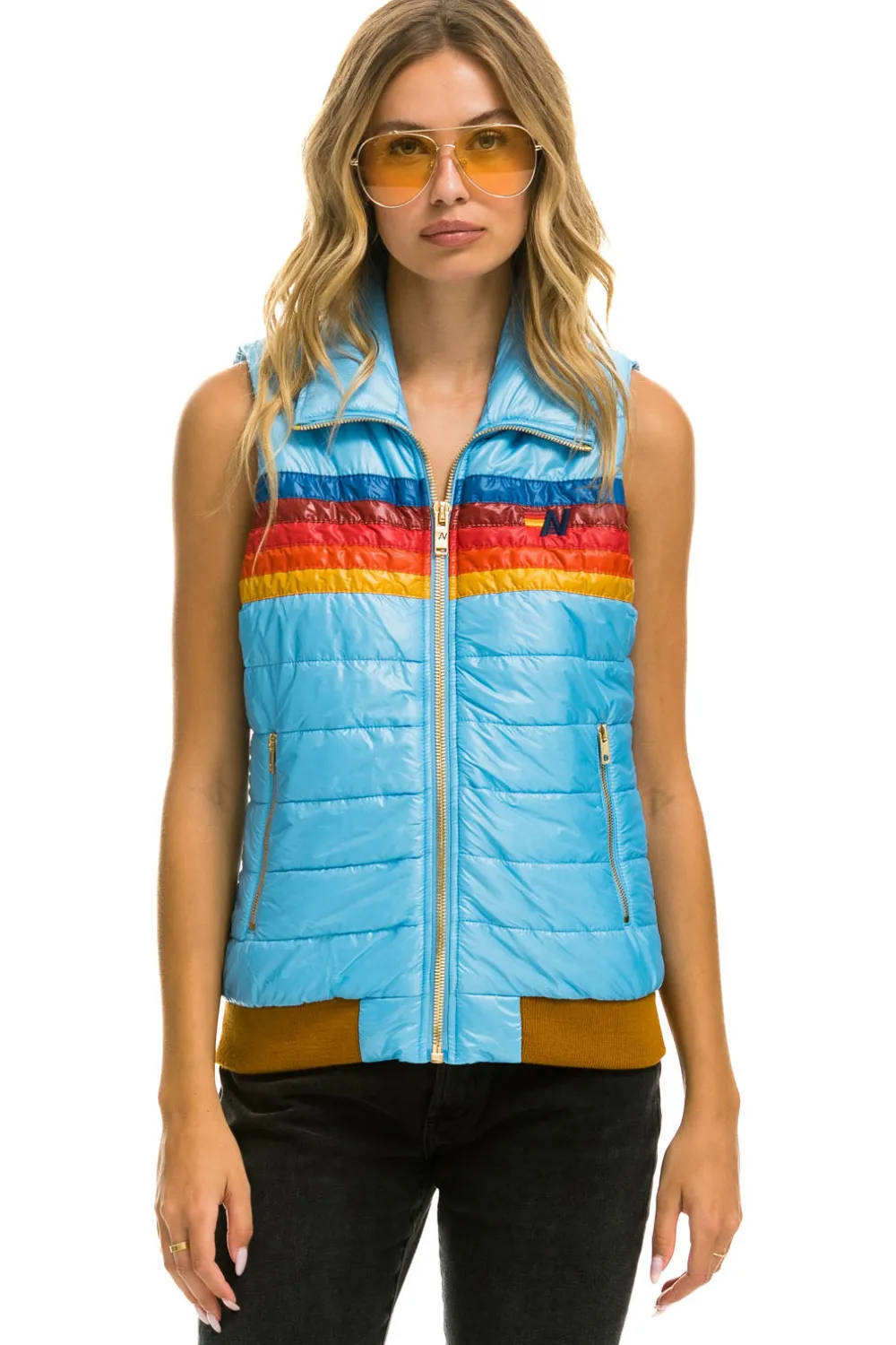 Vests | Aviator Nation WOMEN'S 5 STRIPE VEST - GLOSSY SKY GLOSSYSKY