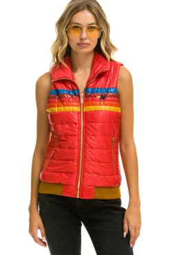 Vests | Aviator Nation WOMEN'S 5 STRIPE VEST - GLOSSY CHERRY GLOSSYCHERRY