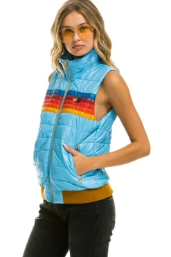 Vests | Aviator Nation WOMEN'S 5 STRIPE VEST - GLOSSY SKY GLOSSYSKY
