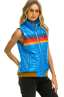 Vests | Aviator Nation WOMEN'S 5 STRIPE VEST - GLOSSY BLUE CINA GLOSSYBLUECINA
