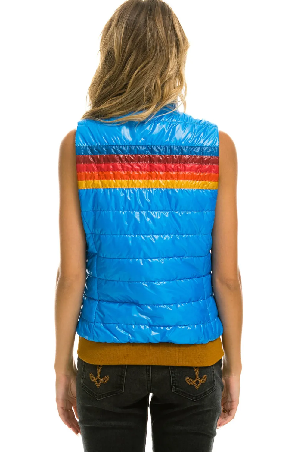 Vests | Aviator Nation WOMEN'S 5 STRIPE VEST - GLOSSY BLUE CINA GLOSSYBLUECINA