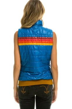 Vests | Aviator Nation WOMEN'S 5 STRIPE VEST - GLOSSY SNORKEL BLUE GLOSSYSNORKELBLUE