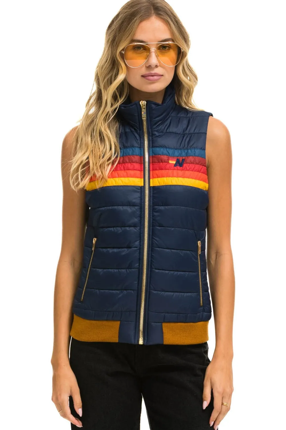 Vests | Aviator Nation WOMEN'S 5 STRIPE VEST - NAVY