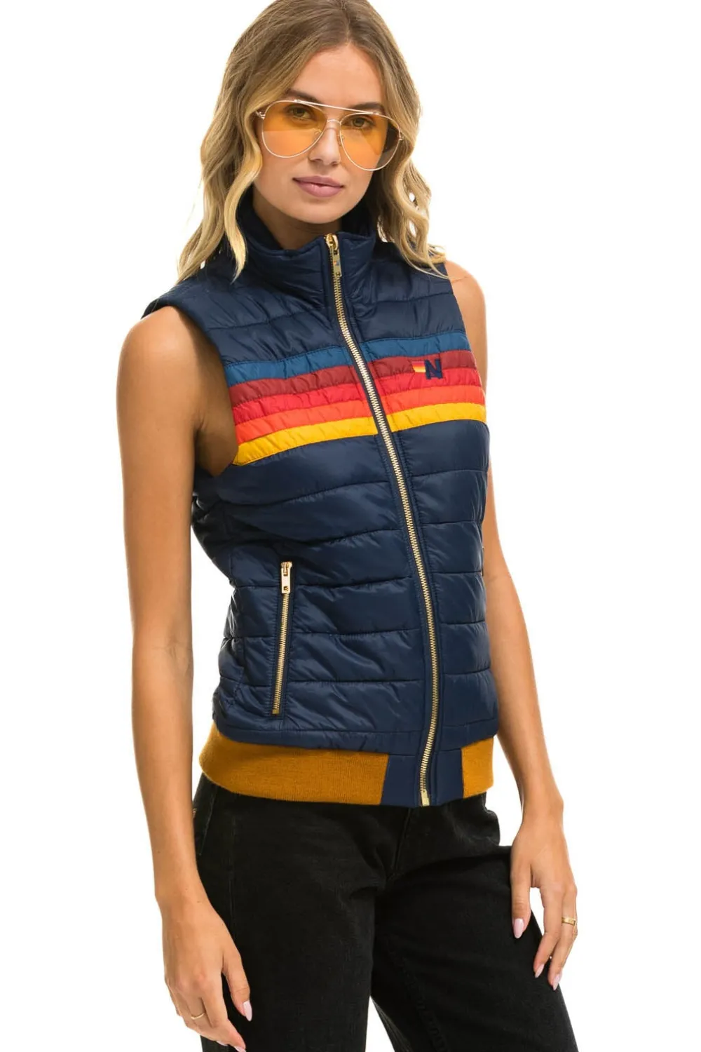Vests | Aviator Nation WOMEN'S 5 STRIPE VEST - NAVY