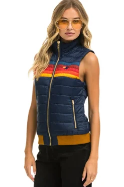 Vests | Aviator Nation WOMEN'S 5 STRIPE VEST - NAVY
