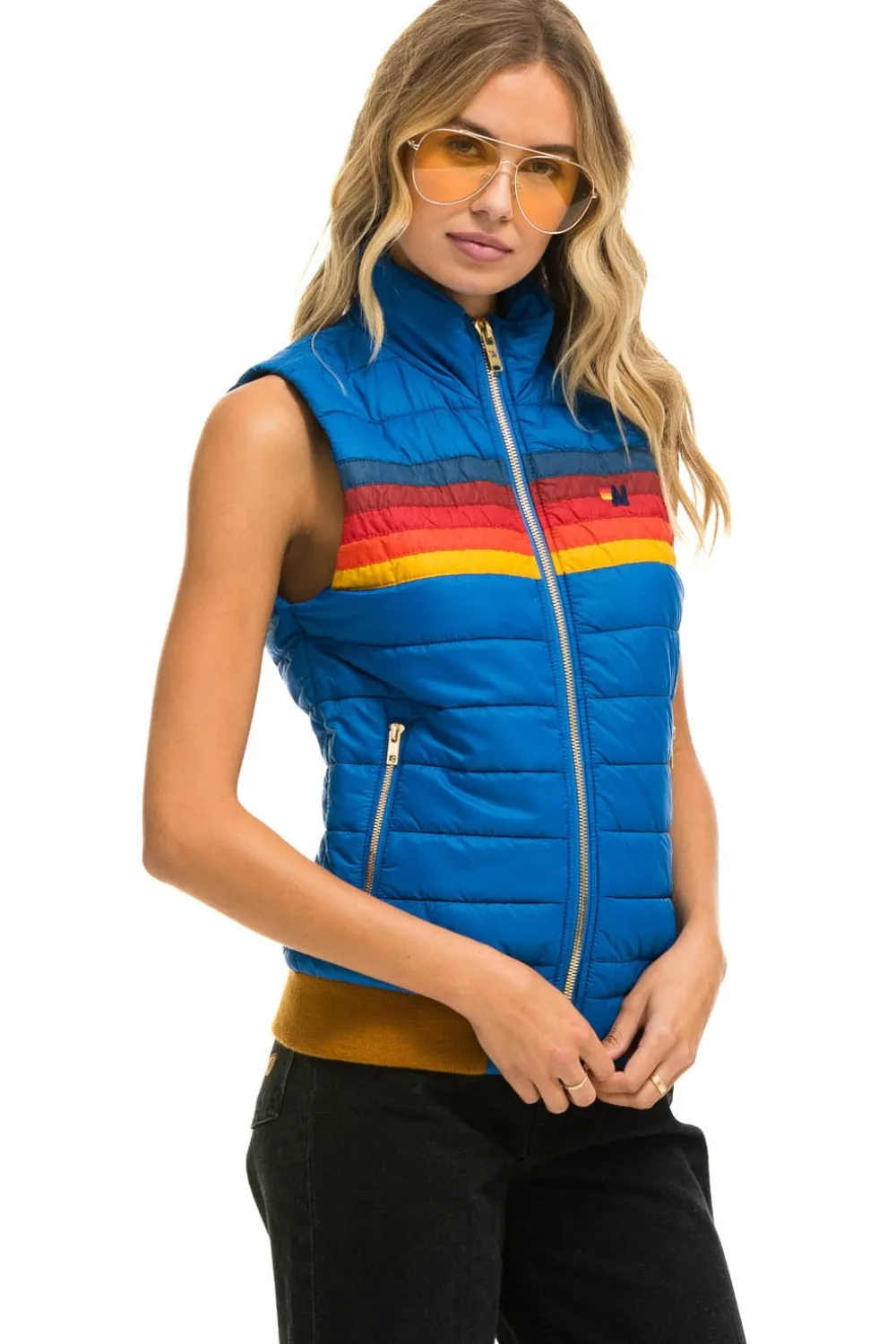 Vests | Aviator Nation WOMEN'S 5 STRIPE VEST - SNORKEL BLUE SNORKELBLUE