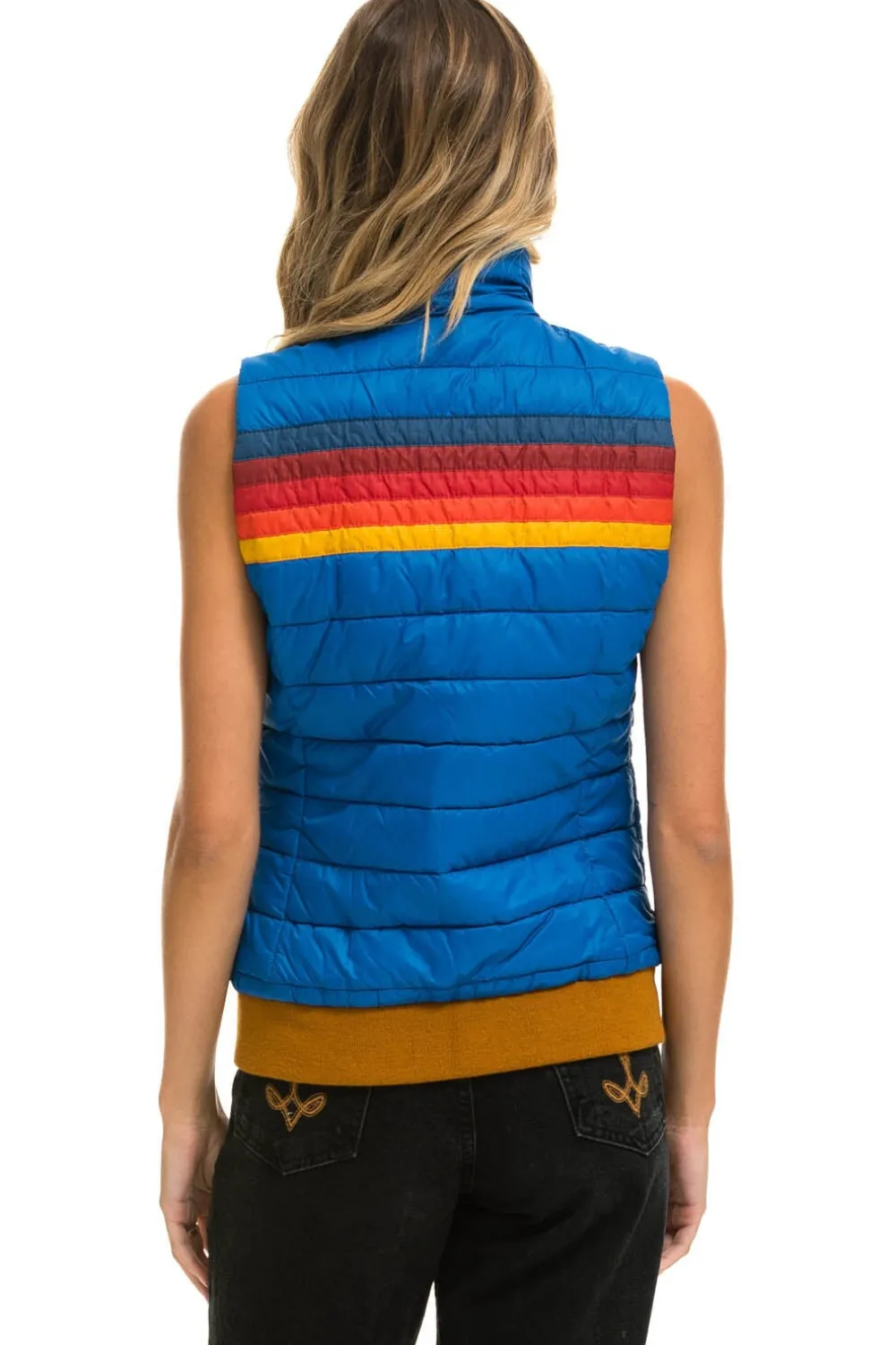 Vests | Aviator Nation WOMEN'S 5 STRIPE VEST - SNORKEL BLUE SNORKELBLUE