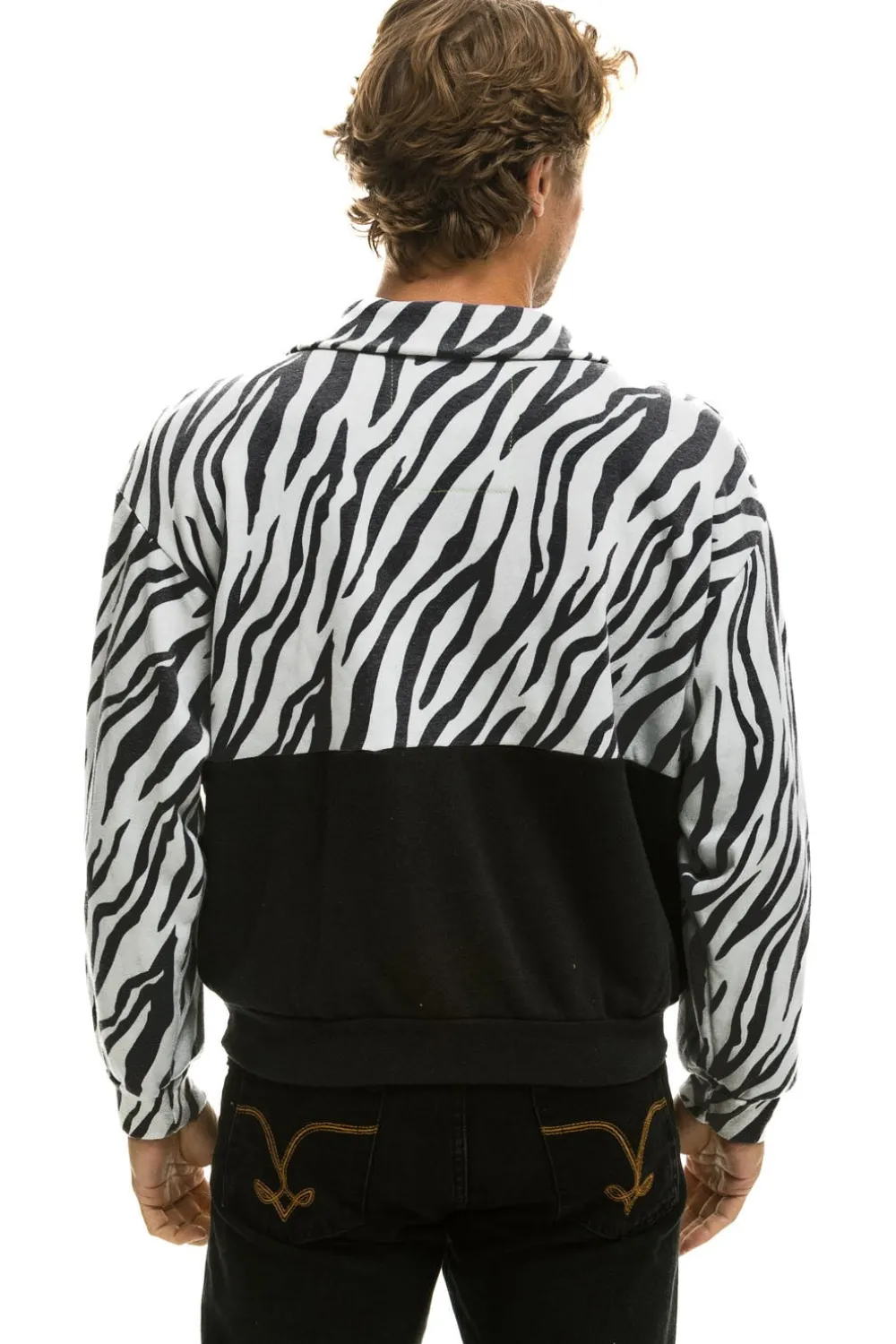 Sweatshirts | Aviator Nation FLEECE UNISEX HALF ZIP COLOR BLOCK JACKET - ZEBRA