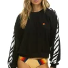 Sweatshirts | Sweatshirts | Aviator Nation ZEBRA STRIPE RELAXED FIT CREW SWEATSHIRT - BLACK // ZEBRA BLACK//ZEBRA